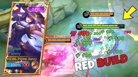 FANNY RED BUILD ( SPELL VAMP AND DAMAGE HACK ) AGGRESSIVE FANNY GAMEPLAY