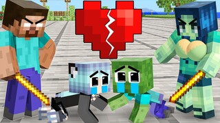 Monster School Herobrine Rich Hinder เด็กน่าสงสาร Zombie Love - Sad Story - Minecraft Animation