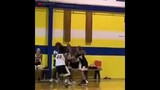 12 year-old girl makes a backwards buzzer-beater