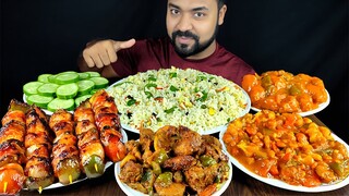 FRIED RICE, CHICKEN MANCHURIAN, PRWAN MASALA, CHICKEN SHAHSLIK, CHICKEN JALFREZI ASMR MUKBANG ||