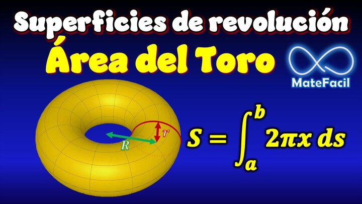 Área de la superficie de un toro (dona o rosquilla) usando integrales