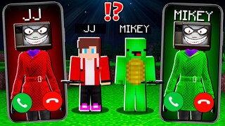 Mikey TV Girl vs JJ TV Girl CALLING to JJ and MIKEY at Night - in Minecraft Maizen