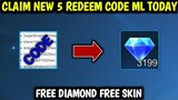 REDEEM CODE LATEST TODAY ML FREE DIAMOND MOBILE LEGEND