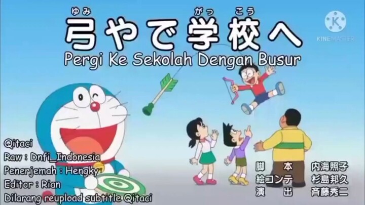 Doraemon subtitle Indonesia Pergi ke sekolah dengan busur