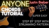 Justin Bieber - Anyone Chords (Guitar Tutorial) for Acoustic Cover