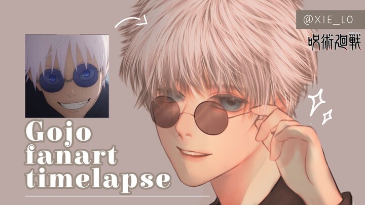 ♡ Gojo Fanart Timelapse | Digital Art by Xiel ♡