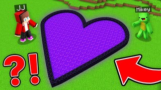 JJ and Mikey FOUND a New HEART NETHER PORTAL in Minecraft Maizen!