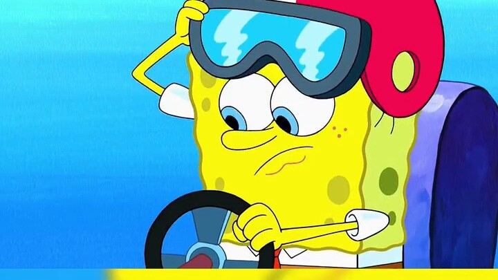 The little sponge grows bigger and Mr. Krabs trembles