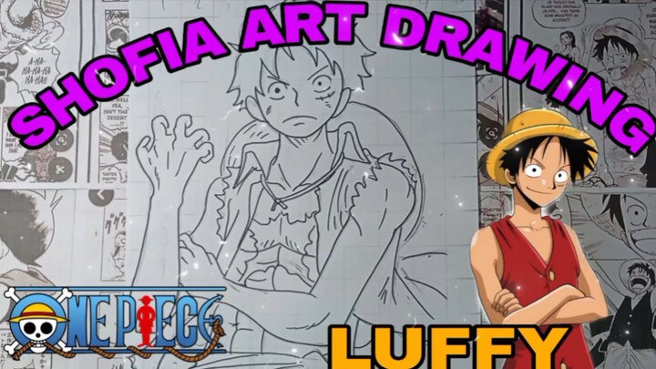 drawing luffy dari anime one piece