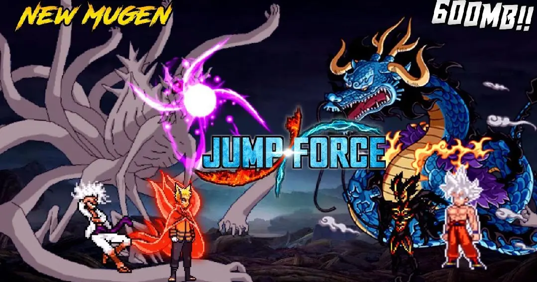 Jump force mugen на андроид. Jump Force Mugen. Jump Force Mugen секретные босс. Dragon Ball vs Naruto vs Bleach Mugen Android. Jump Force Mugen секретные уровни.