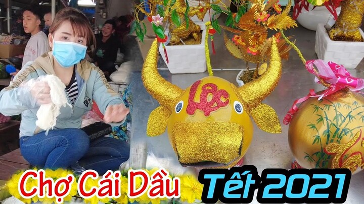 Chợ Cái Dầu Châu Phú An Giang tấp nập 29 tết 2021