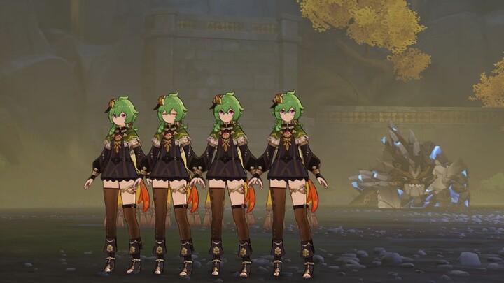 [Genshin Impact] Four Kärlé players successfully defeat the sleeping Ancient Deepwood Whoppermaw