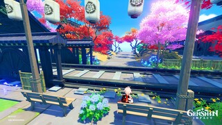 Cherry Blossom Station on Seaside Design Tutorial - Genshin Impact Serenitea pot