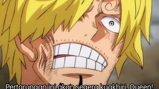 ONE PIECE EPISODE 1055 SUB INDONESIA TERBARU - SANJI VS QUEEN MEMANAS (ALUR CERITA)