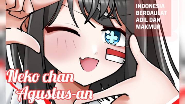 Neko-chan gak sabar ikutan #semangatagustusan [ Drawing my oc ] PART 1#