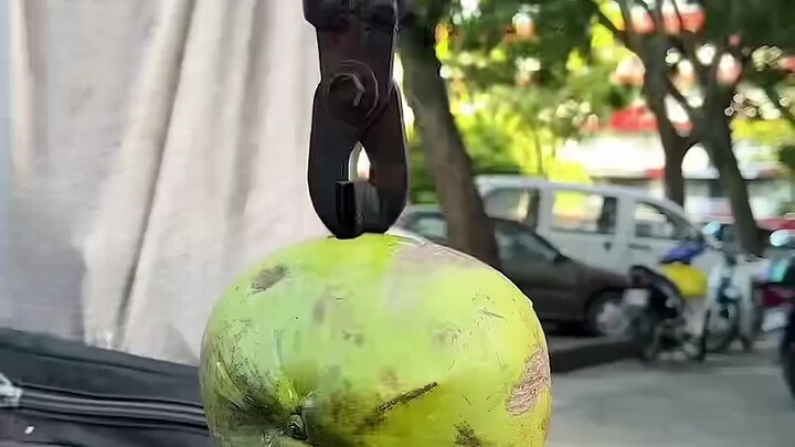 Physics-based coconut opening
