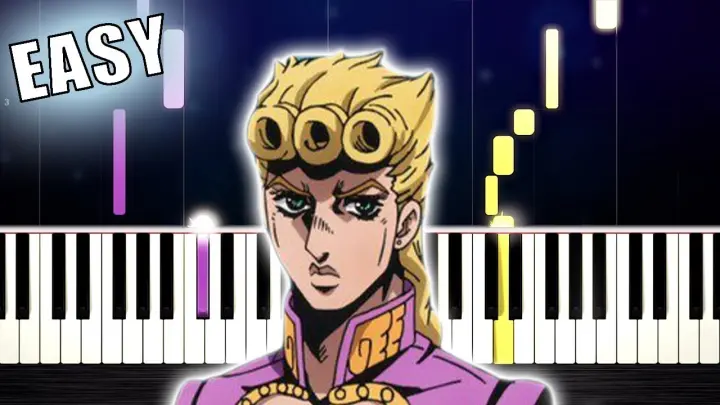 Giorno's Theme - Best Part - EASY Piano Tutorial by PlutaX
