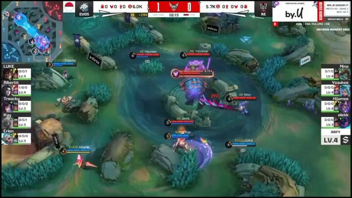highlight EVOS vs AE game ke 2