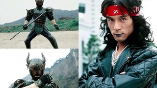 Perbandingan wujud Kamen Rider Kuuga dan ketiga anggota Grup Grungjiga