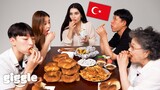 Korean Family Try Turkish Street Food For the First Time!