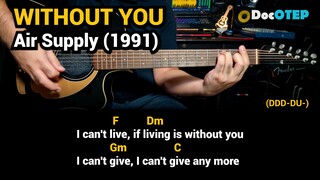 Without You - Air Supply Version (1991) Easy Guitar Chords Tutorial with Lyrics Part 3 SHORTS REELS