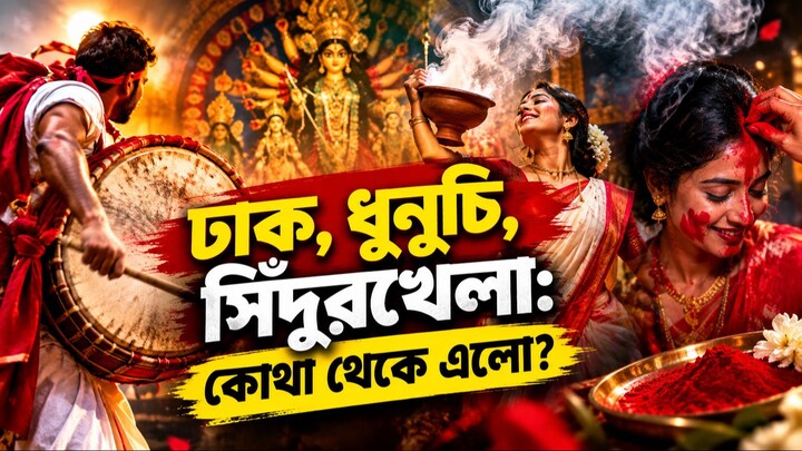 ঢাক, ধুনুচি, সিঁদুরখেলা: কোথা থেকে এলো?