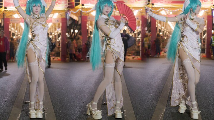 White silk cheongsam canary ♡ colorful clothes dance to the bright moon🌙