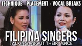 FILIPINA SINGERS TALKING ABOUT THEIR VOICE | (Technique, Placement, Whistle and more!)