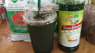 เมนูเเนะนำ.ชาเขียว+แอปเปิ้ลแก้ว22ออนซ์