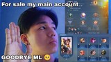 MOBILE LEGENDS ACCOUNT FOR SALE | Goodbye my main account 🥺 - sniby
