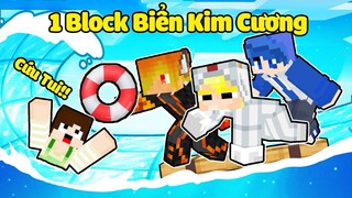 TÔ GÀ THỬ THÁCH 24H SINH TỒN 1 BLOCK TRÊN BIỂN KIM CƯƠNG TRONG MINECRAFT*MINECRAFT RAFT KIM CƯƠNG