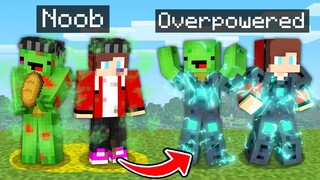 JJ and Mikey from NOOB to OVERPOWERED - in Minecraft Challange Maizen