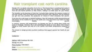Hair transplant cost north carolina