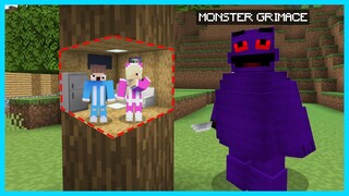 MIPAN & ZUZUZU BUAT PERSEMBUNYIAN PALING AMAN VS GRIMACE DI MINECRAFT SURVIVAL! SEREM BANGET