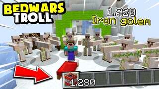 KHANGG CÙNG VANH BEDWARS TROLL ĐỊCH BẰNG 1.280 TNT VÀ 1.920 IRON GOLEM *VANHMC HACK GAMEMODE 1 TROLL