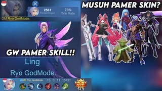 MUSUH PAMER SKIN? GW PAMER SKILL!! SOLO RANK PAKE LING DI MYTHICAL GLORY | TOP GLOBAL LING - MLBB