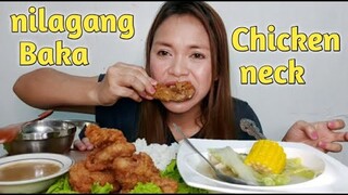 MUKBANG/FRIED CHICKEN NECK AT NILAGANG BAKA Collab@XanderLia FAMILY