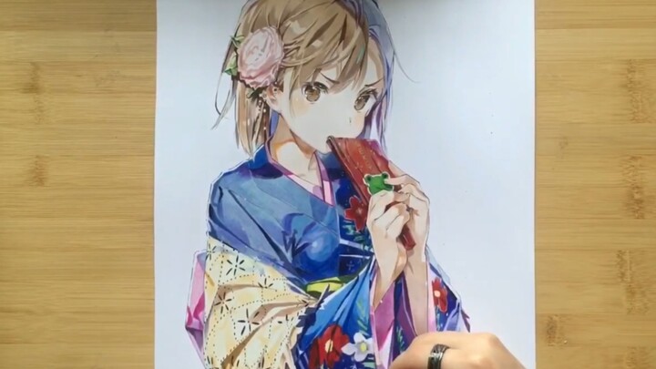 มิซากะ มิโคโตะที่วาดด้วยมือ