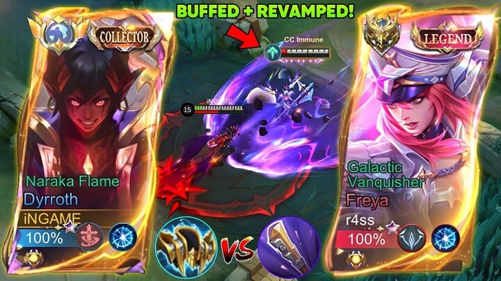 DYRROTH VS BUFFED REVAMPED FREYA!  EXPLAINED TUTORIAL 99.9% EFFECTIVE BUILD IN E