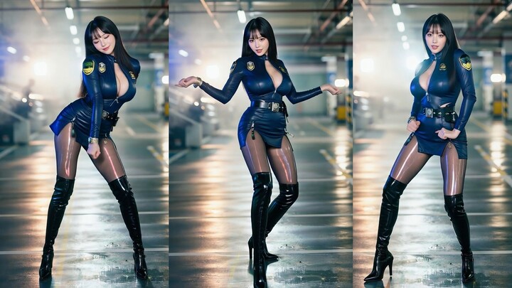 [Black Oil-Silk Thigh-High Boots] Dao Ma Dao Ma~ Sexy Cover Dance ❤ A Contrast-Filled, Bossy Lady Co