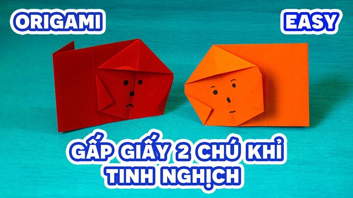 Thủ Công Gấp Giấy | Gấp 2 Chú Khỉ Tinh Nghịch