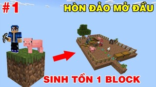 (Minecraft 1 Block) MỞ ĐẦU VỚI ĐẢO MỚI CÙNG BÒ CỪU VÀ GÀ TRÊN CAO #1