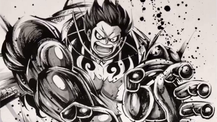 Ink hand-painted, Luffy Gear 4