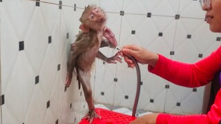 Morning Bathing!! Little Yaya is happy to take a bath with Mom