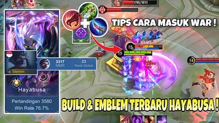 BUILD & EMBLEM TERBARU HAYABUSA ! TIPS MASUK WAR BURST COMBO ! Stenly Hayabusa Gameplay