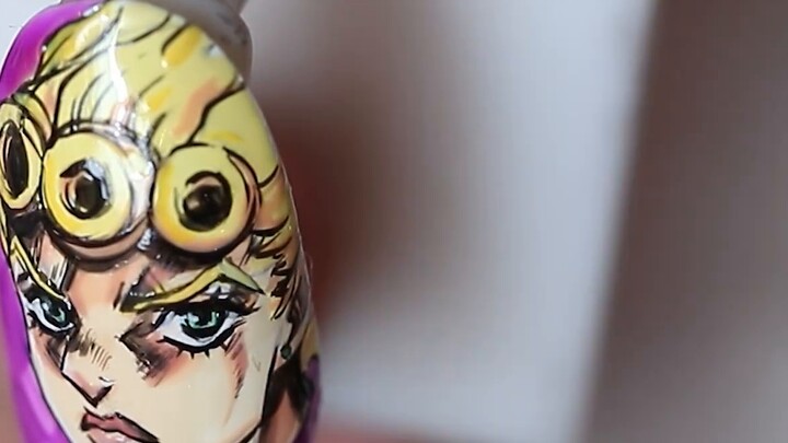 【JOJO/Giorno】Fluffy hand-painted painful nails/anime nail art/JO chef ecstasy