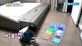 Good son Sian glues colored papers on DongGook's ripped jeans![The Return of Superman/2017.11.19]