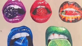 【Franek_art】超写实彩铅 | 值得90万点赞的五款嘴唇