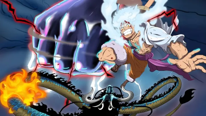 Luffy Gear 5: Tiny "Kaido and Onigashima" in front of GOD GIANT FIST Nika | One Piece 1047 Fan Anime