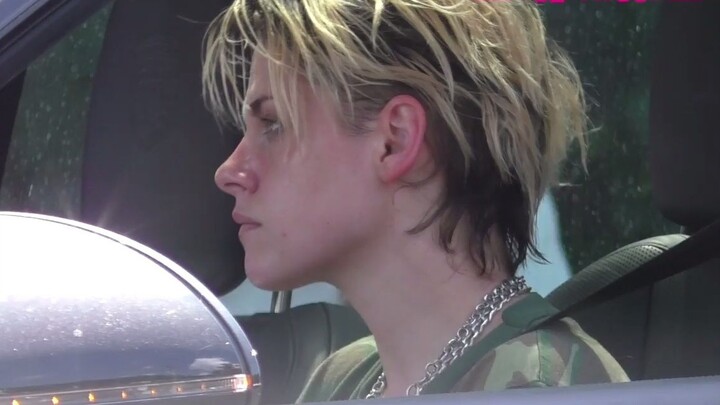 Kristen Stewart dons an edgy camouflage look during a shopping trip to Mel